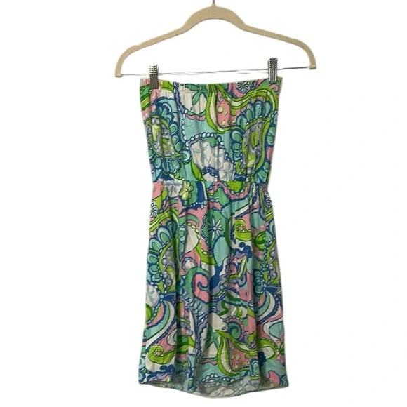 Lilly Pulitzer Windsor Strapless Jersey Dress Conch Republic XS Pima Cotton - Picture 5 of 5
